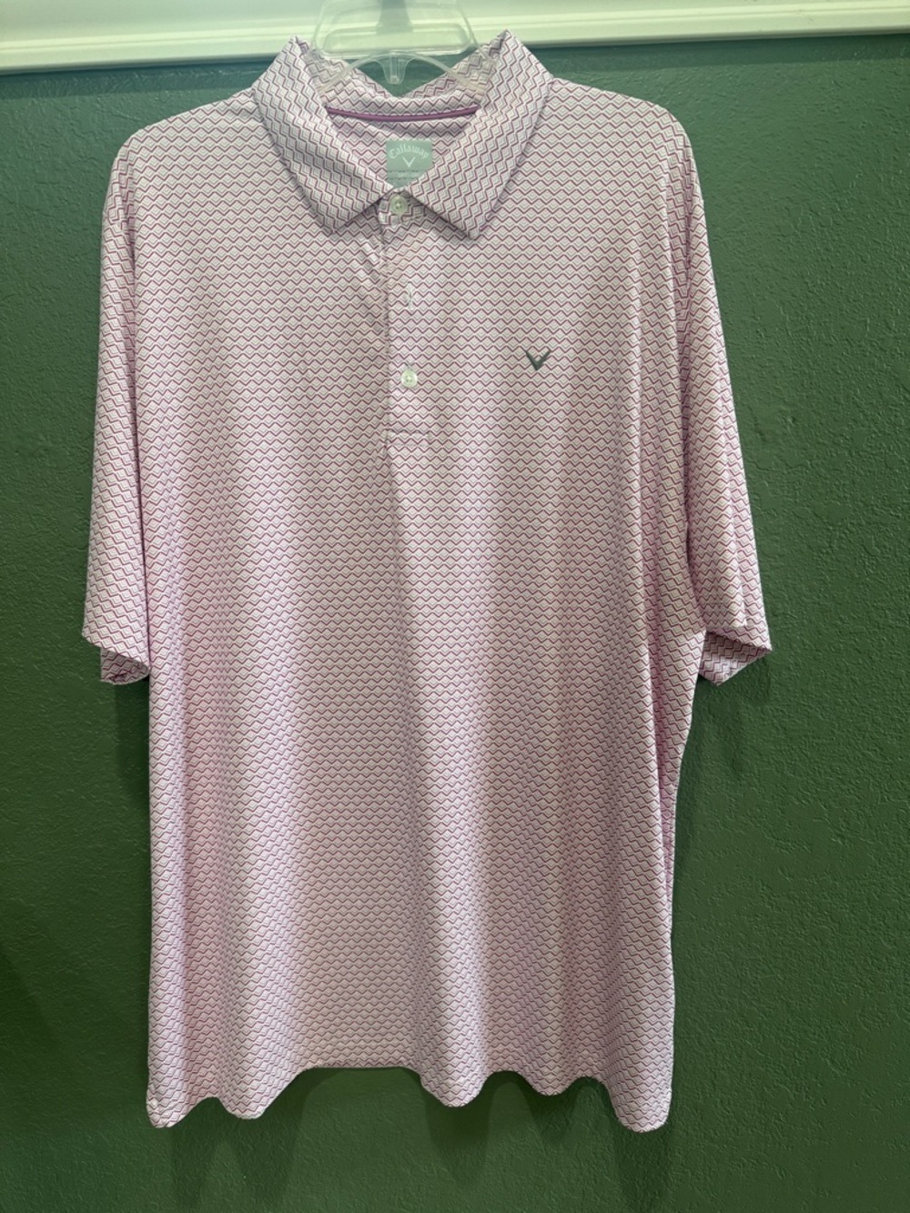 Callaway Men's Light Pink Geometric Print Golf Polo